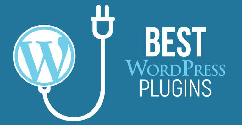 WordPress logo with plug attached. Text displayed says "Best WordPress Plugins"