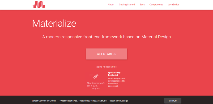 homepage of materialized plugin