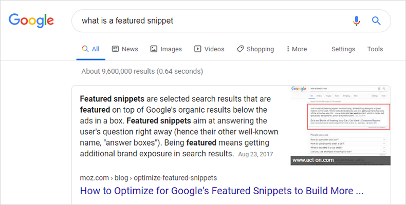 What is a Google featured snippet?